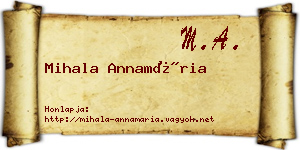 Mihala Annamária névjegykártya